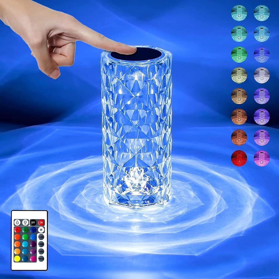 Crystal LED Touch Lamp – Color Changing Mood Light