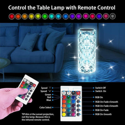 Crystal LED Touch Lamp – Color Changing Mood Light